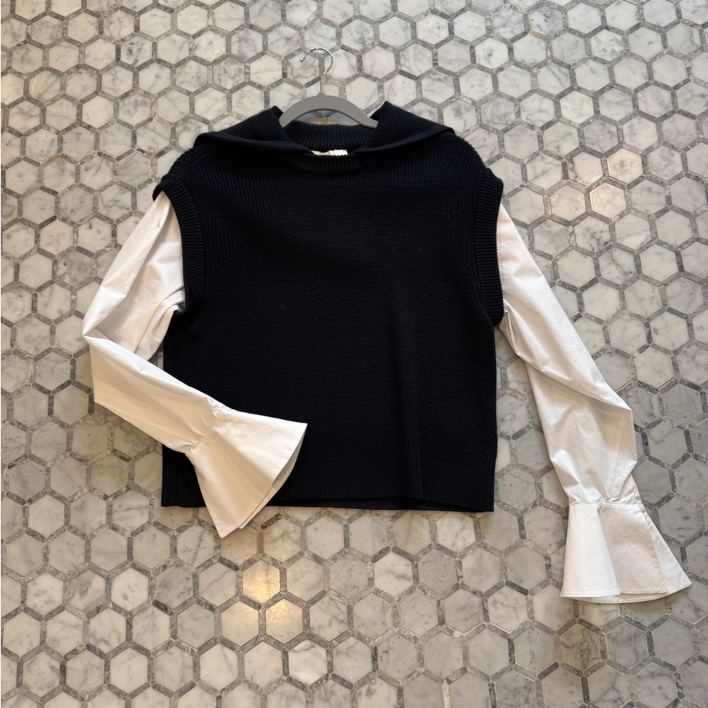 Jonathan Simkai knit poplin shirt vest